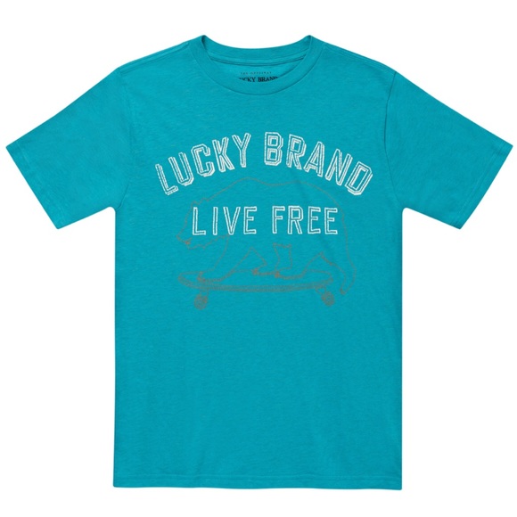 LUCKY BRAND Live Free Tee Graphic Skate T-Shirt - Picture 1 of 9